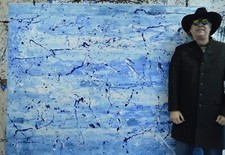 Jackson Pollock style Professional Painting 84 X62 7 Foot Abstract Modern XL