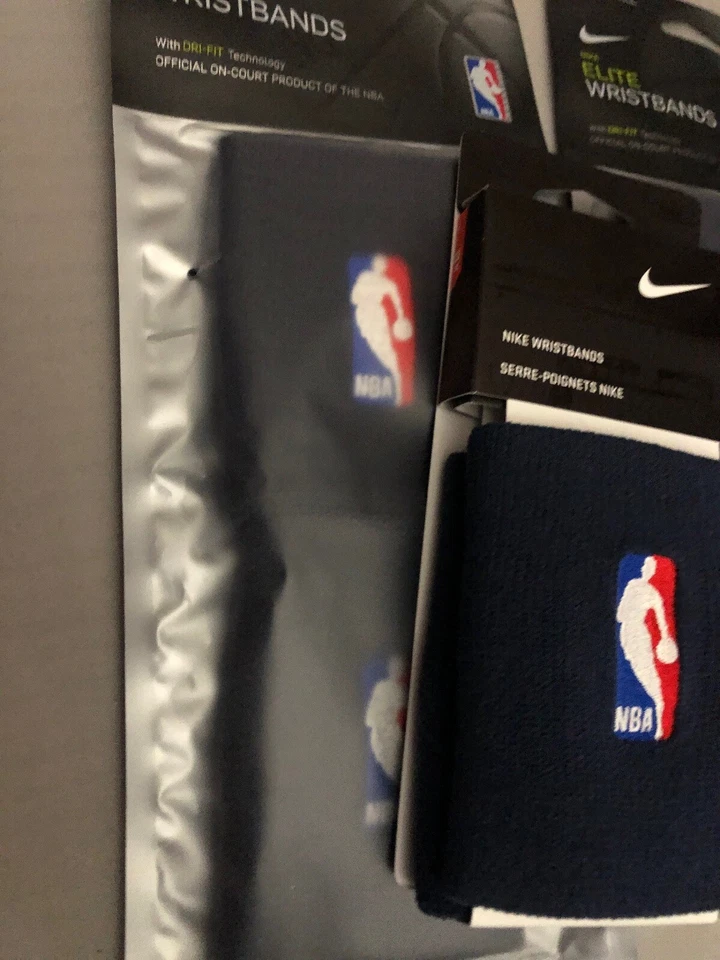 Muñequeras Nike Elite Dri Fit NBA Azul Marino Baloncesto Muñequera ☼ Totalmente Nuevas Foto 4 de 4