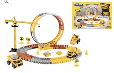 Construction Track Coaster, Construction Crane, Vehicles And Play Set 