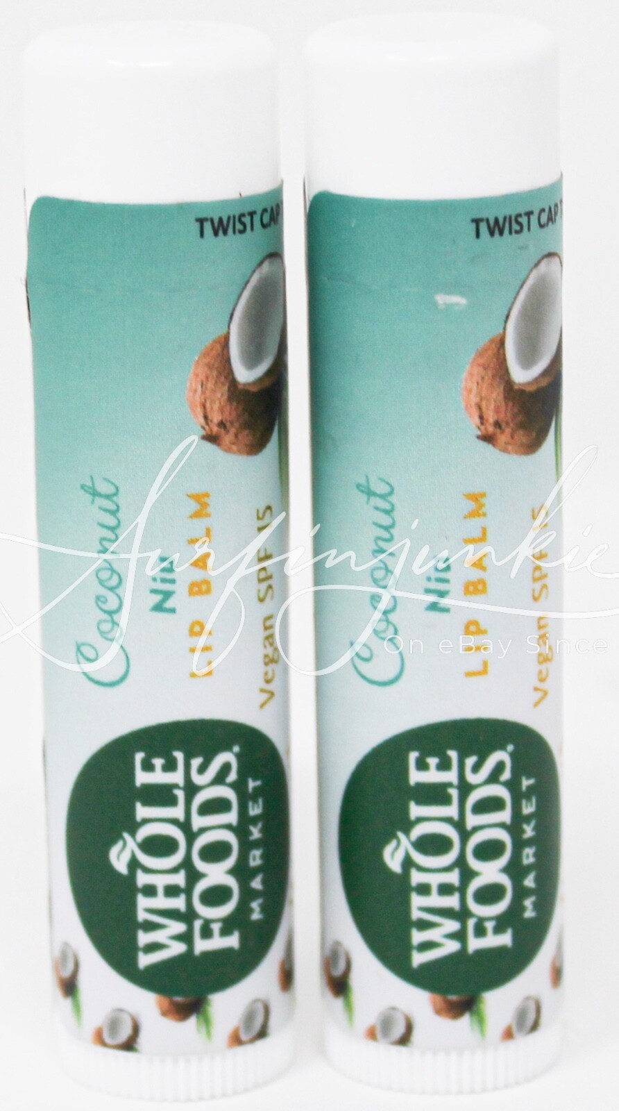 Bálsamo labial Whole Foods Market Hawaii coco niu vegano Puna Noni 2 piezas .15 oz