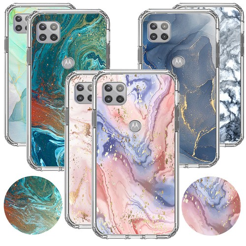 For Motorola Moto E15 G05 G35 5G Power Marble Textured Soft TPU Case Phone Cover