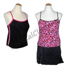 IT FIGURES Hip Hider 3 Piece Skirtini Swimsuit FLORAL COLOR BLOCK 3pc PINK 24W