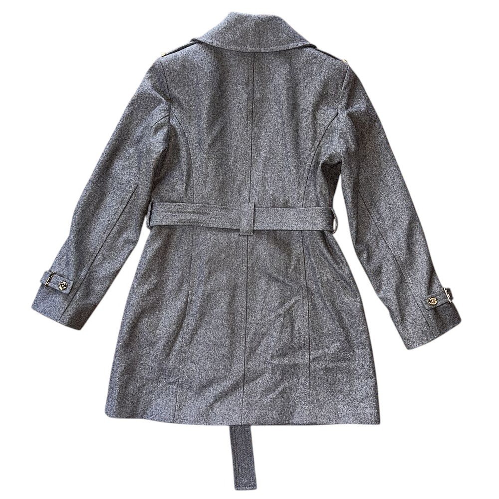NWOT Michael Kors Asymmetrical Wool Blend Gray Trench Coat 10 thumbnail 4