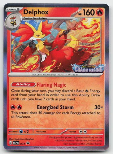 Delphox 074 -NM- Holofoil Pokemon EN ME: Mega Evolution Promo