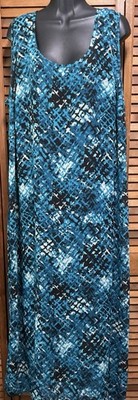 WOMENS DRESS 1X CATHERINES MAXI SHEER LINED LONG SLEEVELESS 