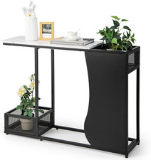 43.5  Console Table, Modern Entryway Table with 2 Storage Baskets and Faux Marbl