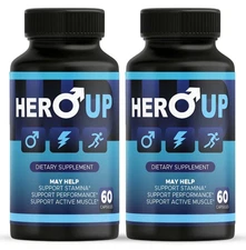 (2 Pack) Hero Up Men Enhancement Pills, HeroUp Male Health Support Capsules