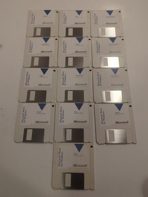 Vintage Microsoft Word for Windows v1.0 (1989) 3.5'' Floppy Disks - Complete