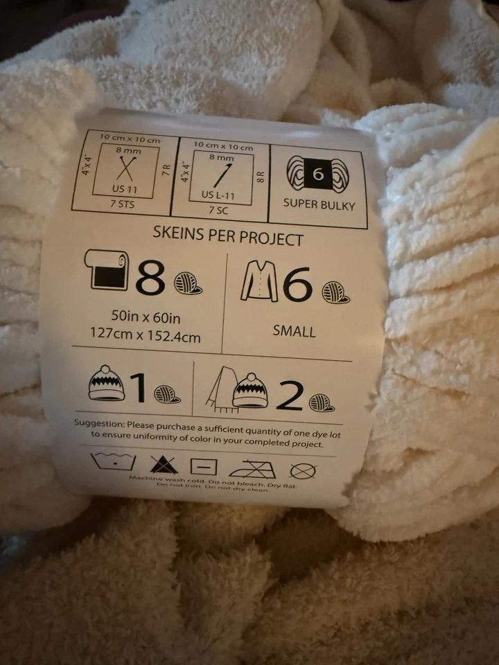 New Big Twist Plush 153 Yards 10.5 Oz Coconut Lot Of 5 Skeins super Bulky 6 - Image 2 of 2