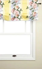4 Croscill Princess Madison Valances 51.5x19 Yellow Stripes Floral Poof Scallope