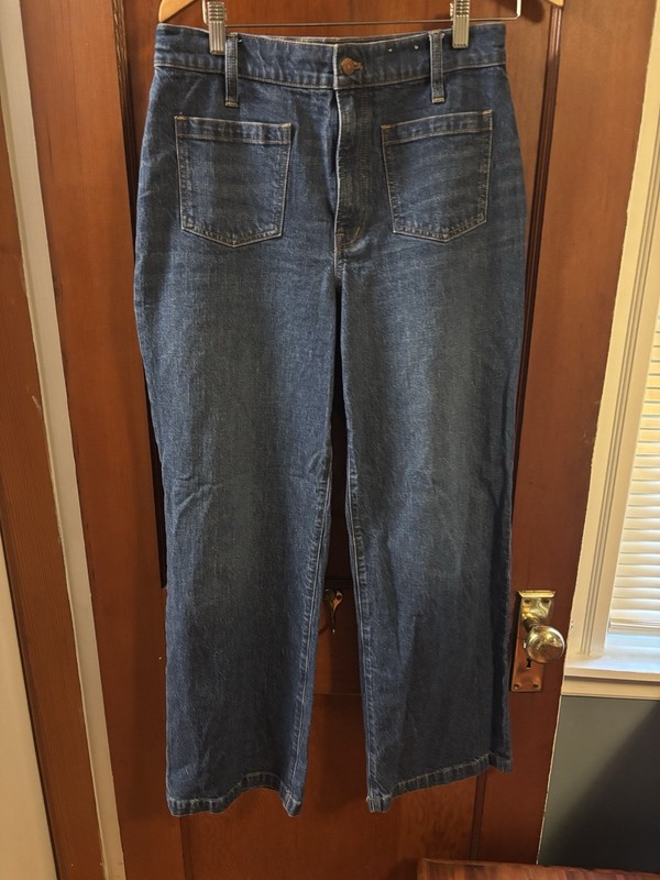 Madewell The Perfect Vintage Wide-Leg Jeans Sz 29 Dark Blue 