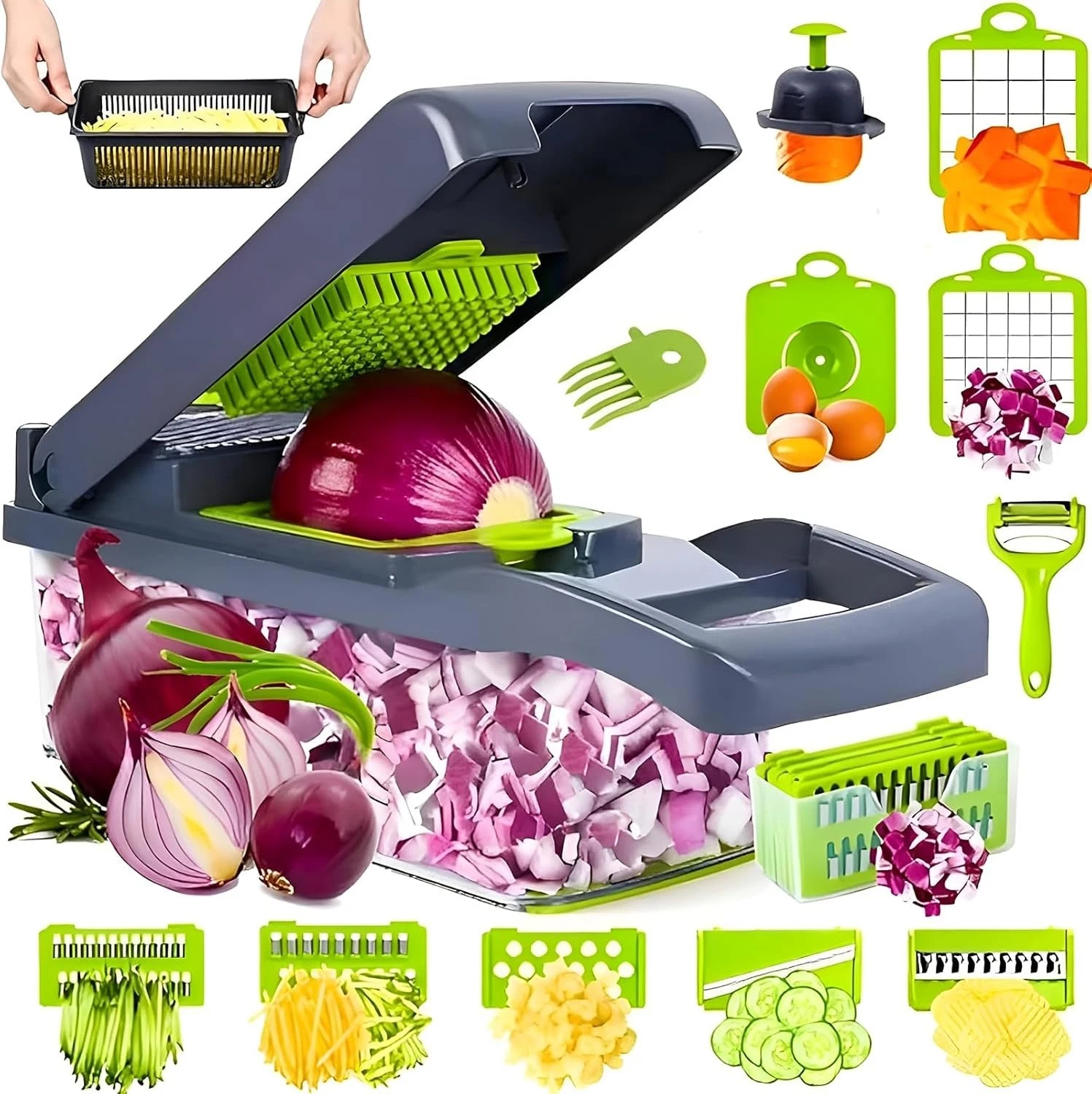 16 in 1 vegetable chopper slicer dicer multifunction food cutter kitchen tool