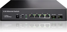 6 Port 2.5GB Ethernet Switch Unmanaged Network | 4 x 2.5 Gigabit Black 