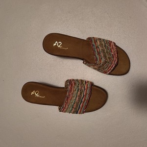 A2 by Aerosoles Say Yes Wedge Slide Sandals Multi-Color Fabric Women’s 9.5