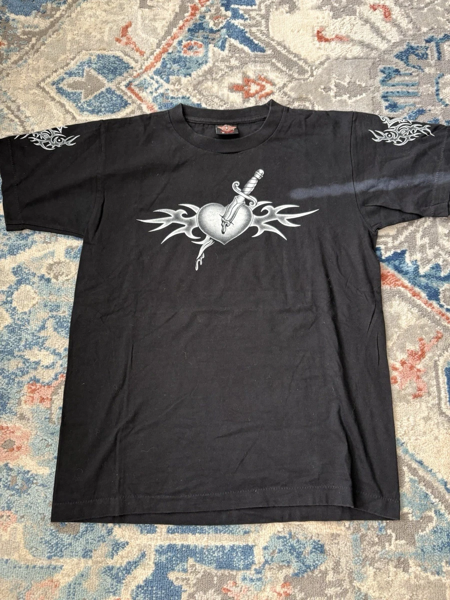 T-shirt Skull Rock Eagle – Noir, Motif Motard, 100% Coton Taille M, Fin De Série