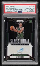 2024 Prizm Sensational Signatures Black 1/1 AJ Johnson PSA 10 GEM MT Auto 1co7