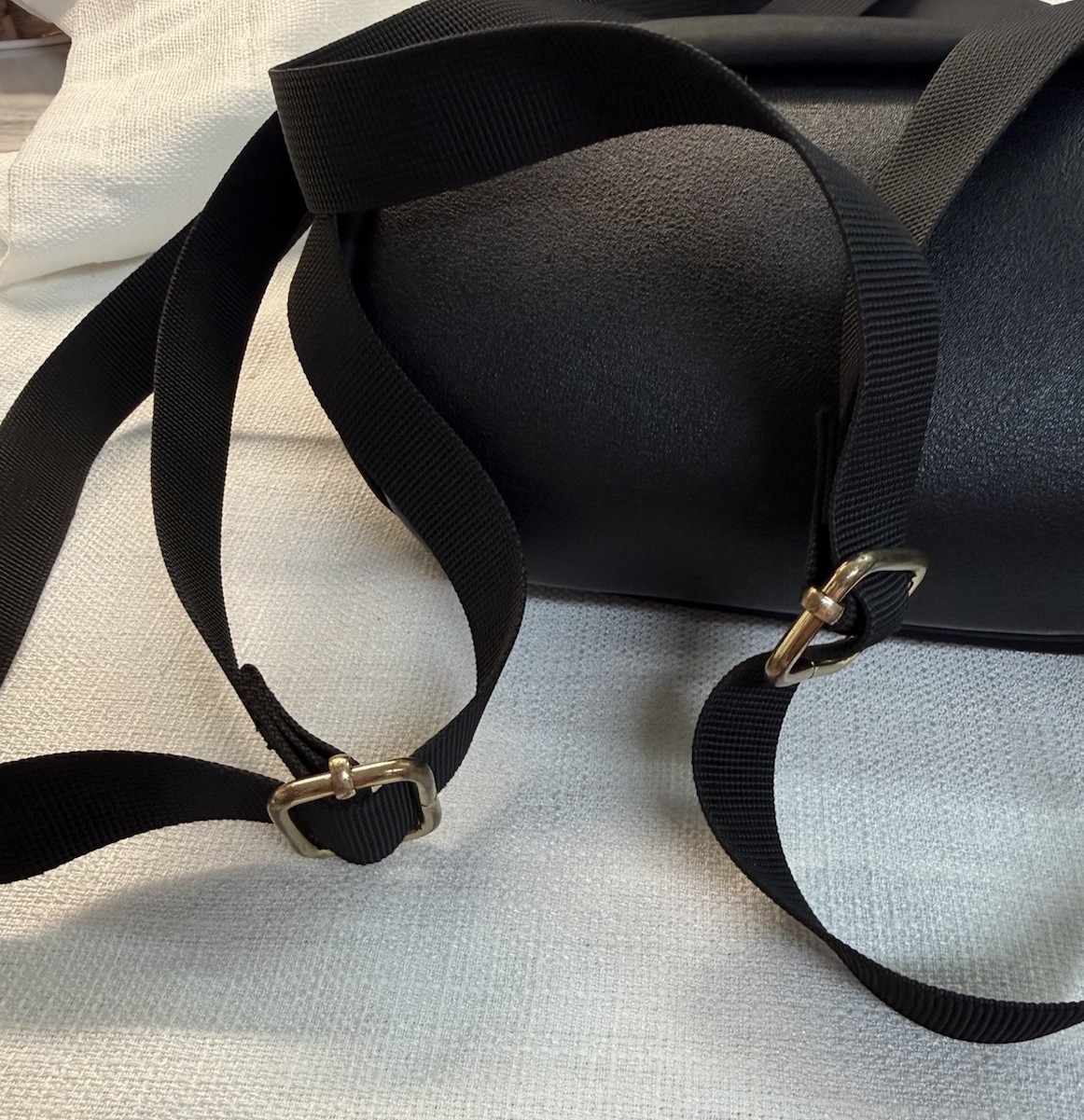 Black Mini Backpack Adjustable Straps Zip Pockets… - image 11