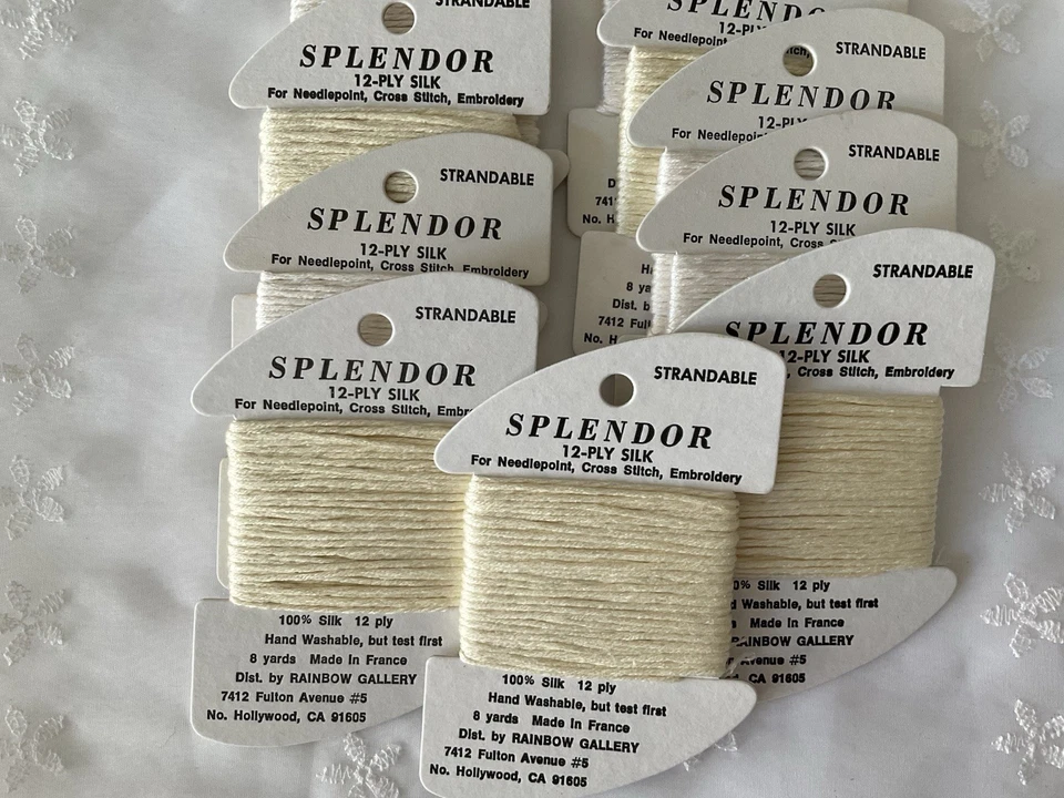 Needlepoint Embroidery Threads Lot of 10 Splendor Whites by Rainbow Gallery New - Image 4 of 4