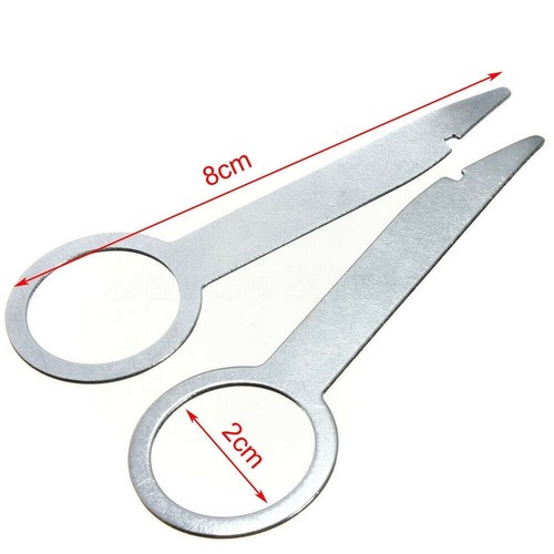 4 Pieces Auto New Car Radio Removal Tools 8cm Release Tool Keys Silver - Picture 5 of 12