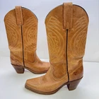 Vintage Frye 7035 Women’s 7 AA Cowboy Western Boots Leather USA Made Brown
