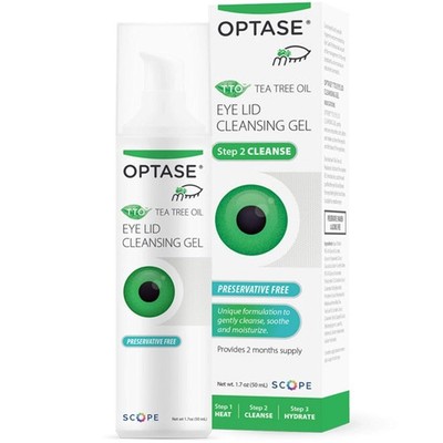 OPTASE TTO Eyelid Cleansing Gel, 1.7 fl oz ? Tea Tree Oil Eyelid Cleanser for Ge