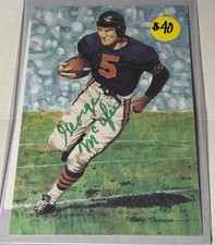 George McAfee Goal Line Autograph Green Ink JSA CG22287