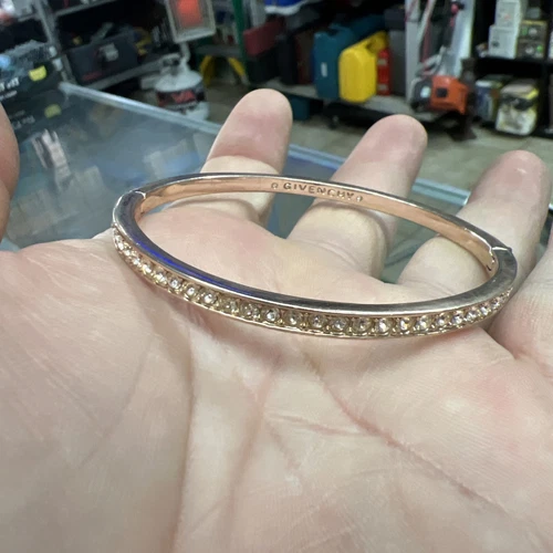 Bracciale Givenchy tono oro rosa cristallo strass diamanti
