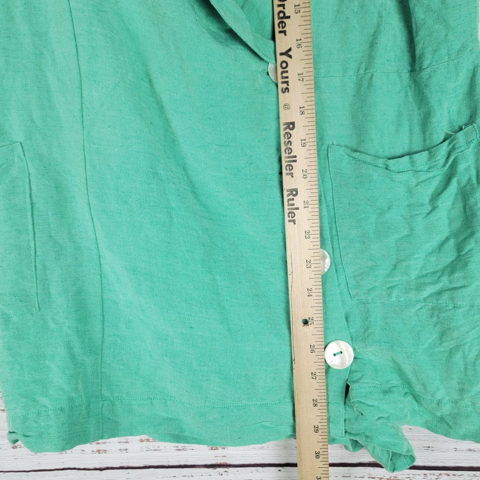 Blazer Show Me Your Mumu Mameluco Mujer Talla M Verde Espuma de Mar Lino Bicoastal Foto 2 de 4