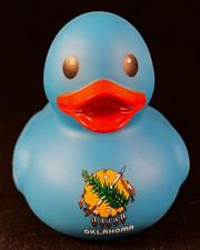 Oklahoma Duck - Wubby Ducky - Rubber Duck - Approx 2.5" Tall - Duckaloma Jones