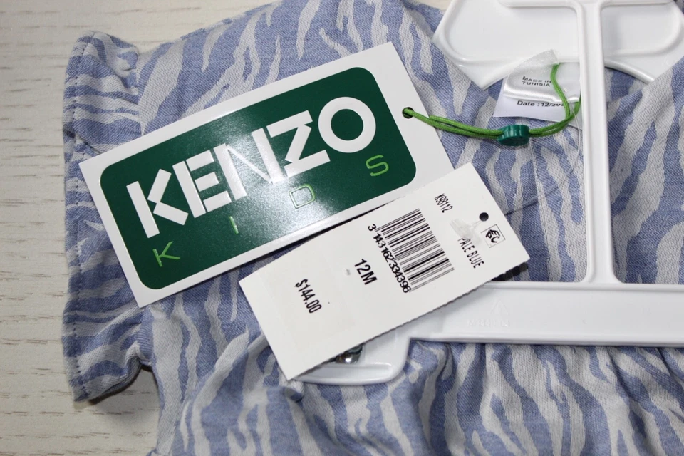 Conjunto de vestido e calcinha de cambraia com estampa de tigre para meninas Kenzo - Tamanho bebê: 12M $144 - Imagem 3 de 4