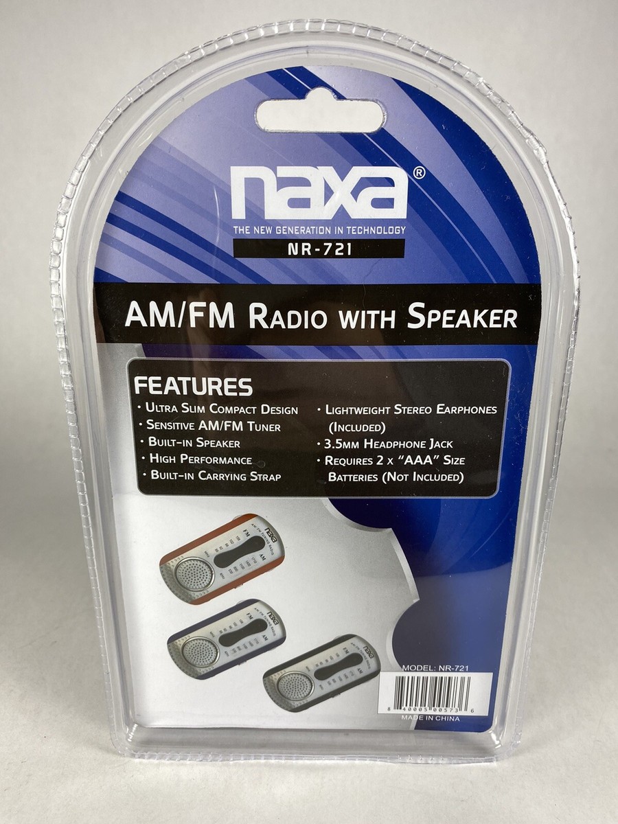 New NAXA Portable AM/FM Mini Pocket Radio with Built-In Speaker