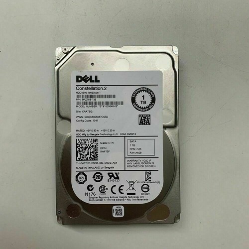 NEW Dell 09KW4J 9KW4J ST91000640NS 1TB 7.2K 6G 2.5" SATA 9RZ168 HARD DRIVE - Picture 1 of 4