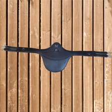 Euroriding Leder Sattelgurt Stollenschutz Portland, schwarz, mit Elastik 