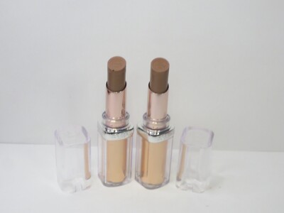L'OREAL GLOW PARADISE LIPSTICK NO SHADE LABEL SEE PICTURE 0.1 OZ EACH (LOT OF 2)