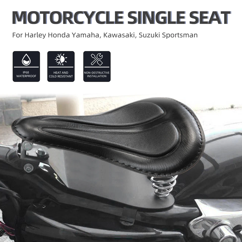 Sillín de asiento individual grande para motocicleta Kawasaki Vulcan VN 500 800 900 1500 Bobber Foto 4 de 4