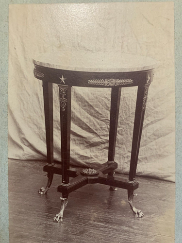 Photographie Ancienne Meuble Décoration Buffet Bois Ornements Style Napoléon - Photo 3/11