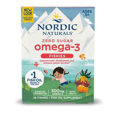 Nordic Naturals Omega-3 Fishies 300mg Yummy Tutti Frutti Geschmack - 36 Stück