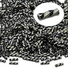 Spiral Bugle Beads 6mm Opaque Iris Gold 200 Beads