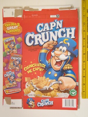 Empty QUAKER Cereal Box 2009 CAP'N CRUNCH Crunch-A-Tize Me Cap'n Z6B54