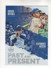 2018 Panini Diamond Kings #PP11 Ernie Banks / Anthony Rizzo Past and Present