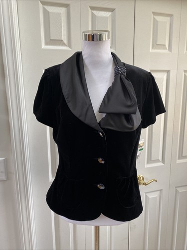 NEUF AVEC ÉTIQUETTES chemisier clouté noir Calvin Klein 3/4 manches