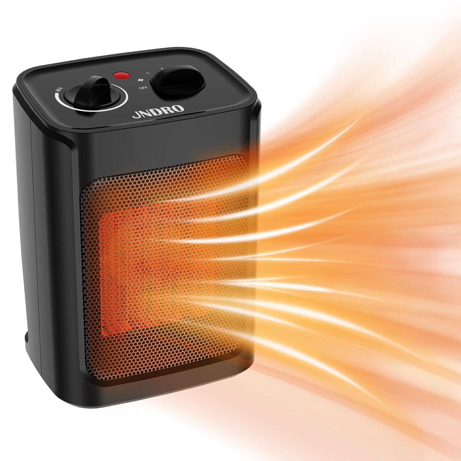 JNDRO Portable Electric Space Heater - 1500W/750W Safe and Quiet Ceramic mini...