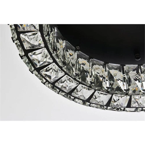 Elegant Lighting Monroe 18" Metal and Crystal LED Single Flush Mount in Black - Picture 7 of 8