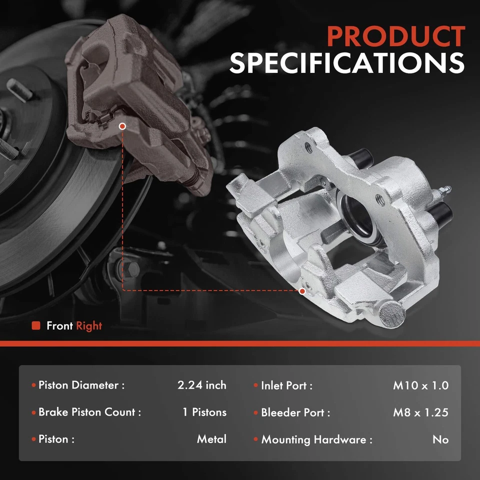 Pinza de freno con soporte para Volvo S40 2004-2011 C30 C70 V50 Mazda 3 delantera derecha Foto 2 de 4