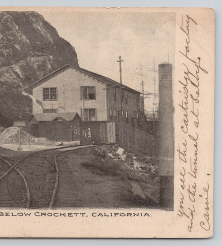 Crockett CA Shelby Smelting Works Tunnel Entrance Train California Postcard 1906 - Picture 5 of 6