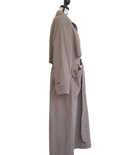 London Fog Women's Taupe Colored Single Breasted Belted Maxi Trench Coat Size 8 - Picture 4 of 12