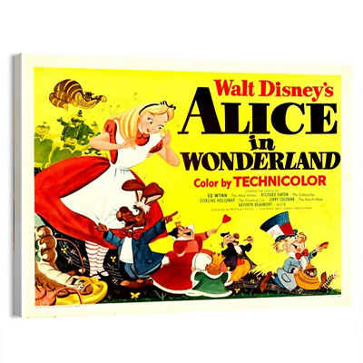 1951 Walt Disney's Alice in Wonderland (RKO) KIDS Movie Poster or Canvas Home