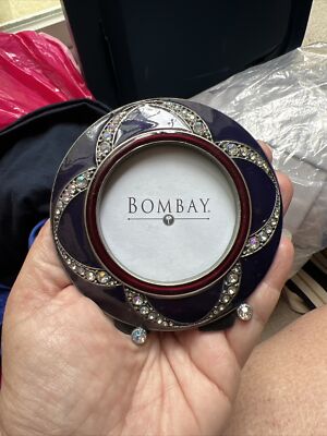Bombay Co Lacquered Marble Elizabeth Frame w/Rhinestones/Crystals