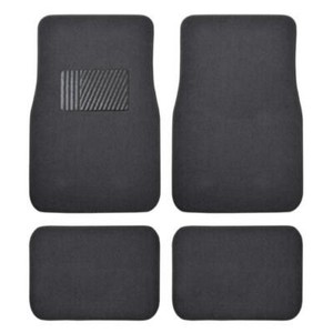 Front & Rear Carpet Floor Mats Set for Auto Car SUVs Van Truck - Charcoal Gray