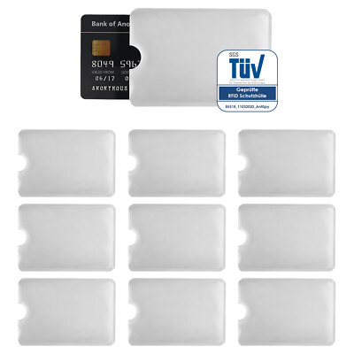 10x RFID Schutzhülle NFC Blocker - Datenschutz Kreditkarte Bank EC Karte - Weiß